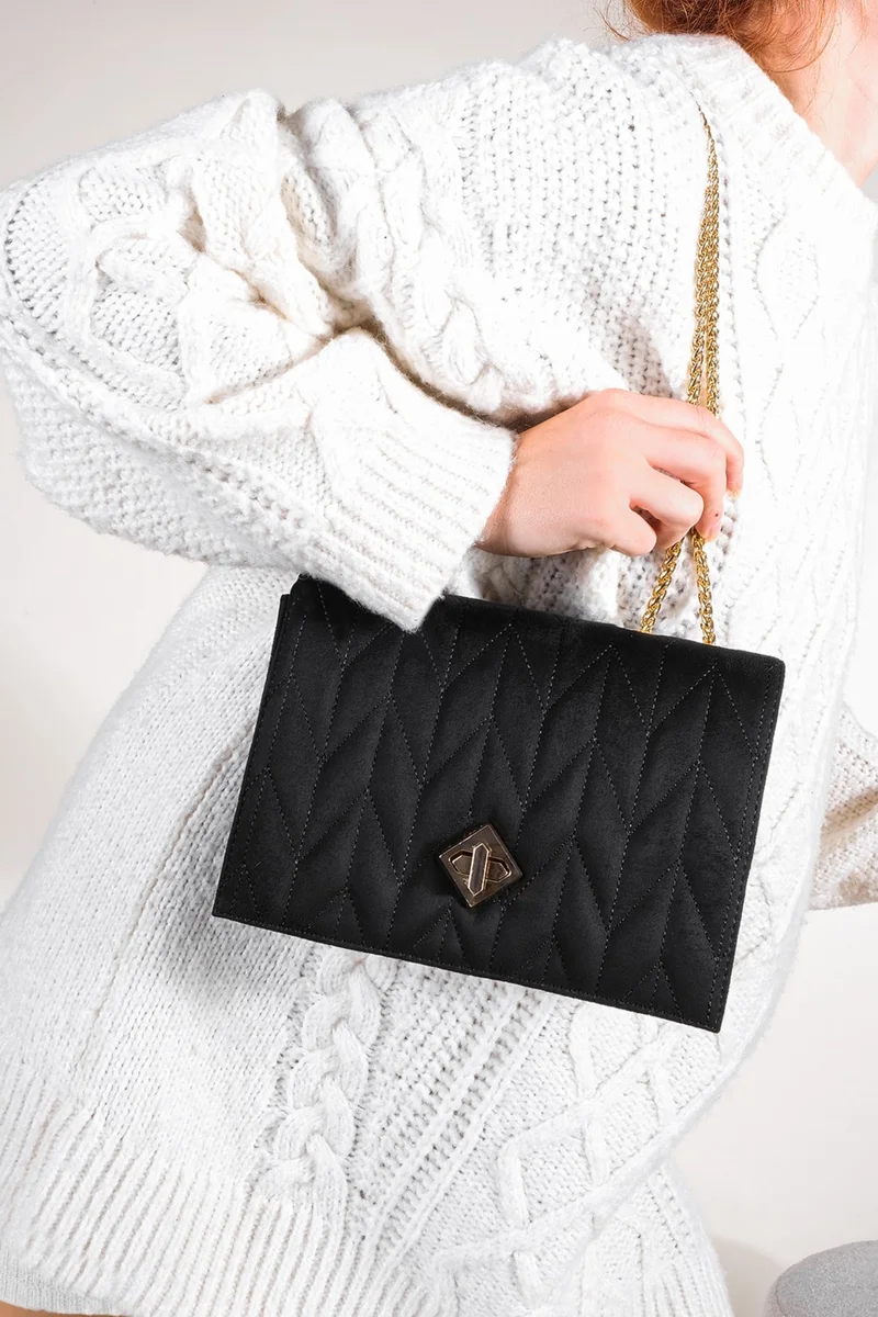 MARJIN Women's Gold Color Chain Shoulder Bag Delbin