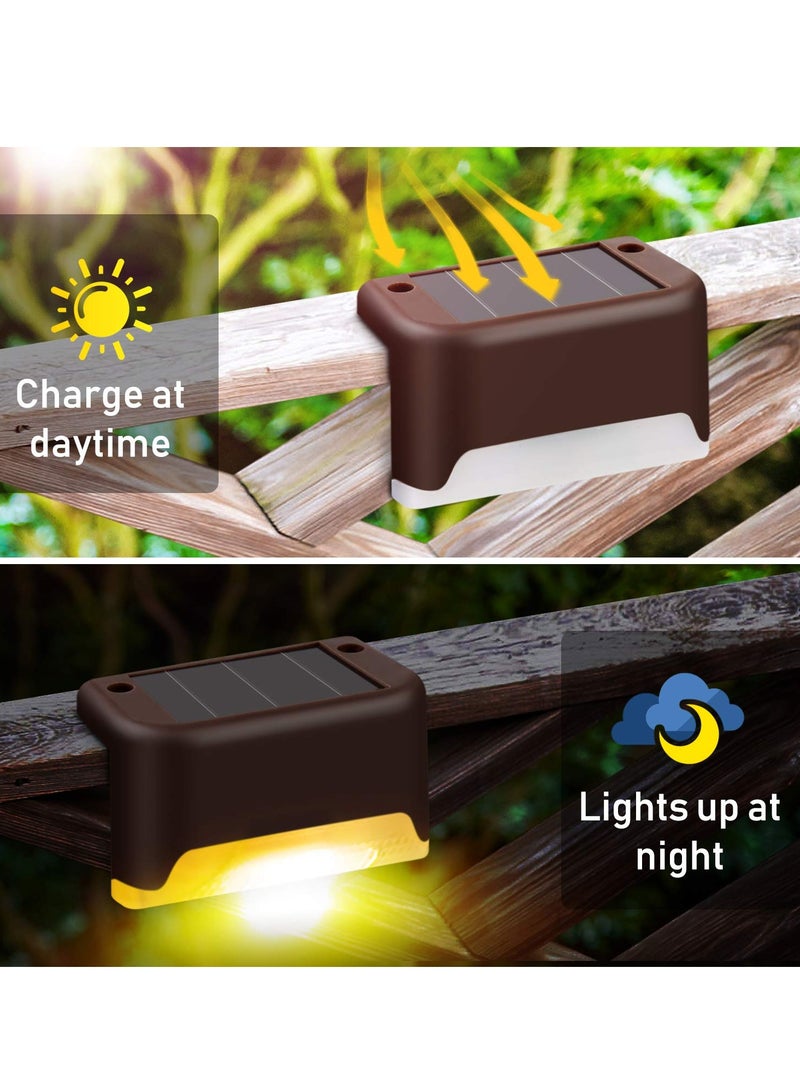 SYOSI Fence Post Solar Lights, Weatherproof LED Deck Lights Solar Powered Outdoor Lights, Solar Deck Lights for Garden, Patio, Garden, Walkways, Patio Pool Stairs Step and Pathway (Warm White) - Image 3