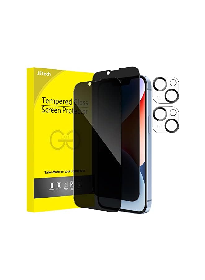 Jetech Privacy Full Coverage Screen Protector For Iphone 14 6.1-Inch With Camera Lens Protector, Anti-Spy Tempered Glass Film, 2-Pack Each - Image 2