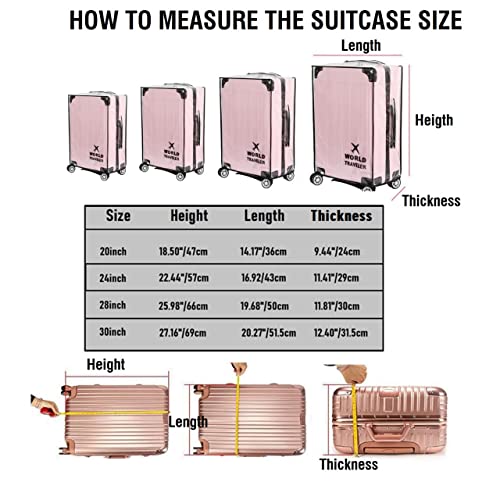 FABULWAY Suitcase Cover Clear PVC Luggage Protector Cover Transparent Travel Luggage Covers for Suitcase waterproof Wheeled Suitcase Cover (28") - Image 3