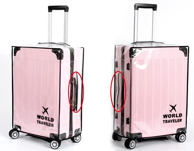 FABULWAY Suitcase Cover Clear PVC Luggage Protector Cover Transparent Travel Luggage Covers for Suitcase waterproof Wheeled Suitcase Cover (28") - Image 5