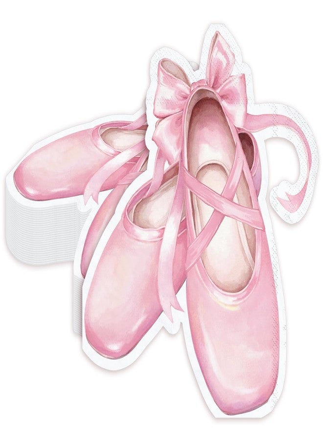 JarThenaAMCS 100Pcs Ballet Slippers Paper Napkin Pink Dancing Girl Disposable Napkins Luncheon Dinner Napkins for Ballerina Birthday Party Supplies Table Decor - Image 1