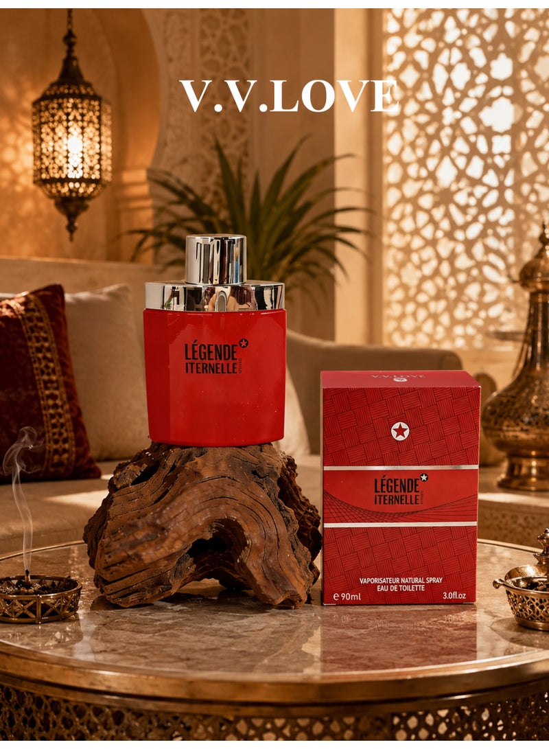 في في لوف V.V.LOVE / LÉGENDE ÉTERNELLE / عطر خشبي فاكهي (أو دو تواليت) 90 مل / مناسب للرجال والنساء - Image 1