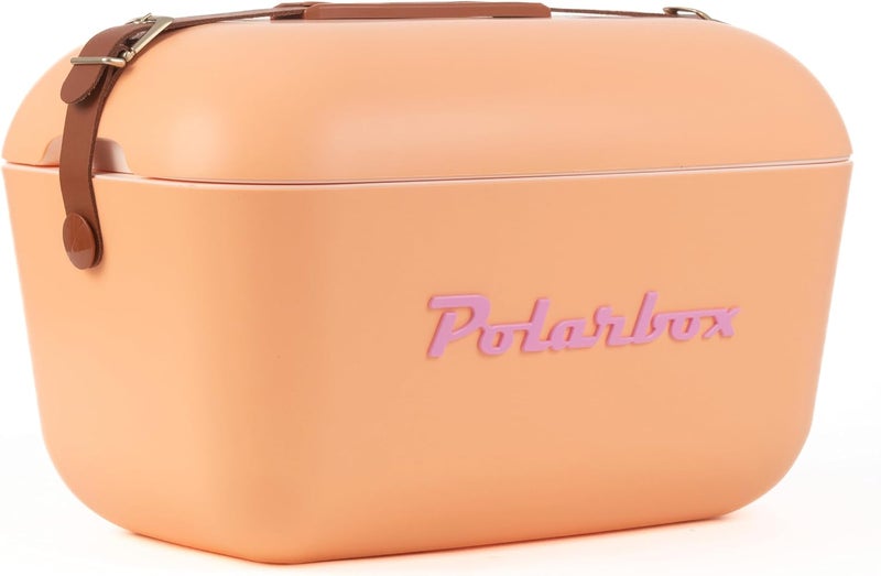 Polarbox Retro Cooler Bag With Leather Strap 20 Liters - Polarbox - Orange Ice Cream - Image 1