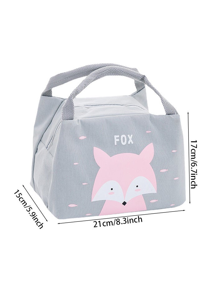 Lunch Bag Fox Printed Thermal Lunch Bag Bento Bags Cute Lunch Tote Bag Lunch Box Bag for Work Picnic  - Image 3