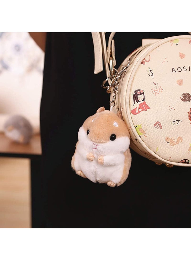 Bukela Plush Hamster Keychains Stuffed Animal Keyring Pendant Purse Backpack Handbag Charms 2 Pack  - Image 4