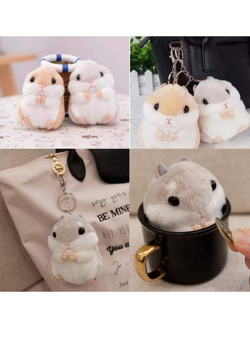 Bukela Plush Hamster Keychains Stuffed Animal Keyring Pendant Purse Backpack Handbag Charms 2 Pack  - Image 2