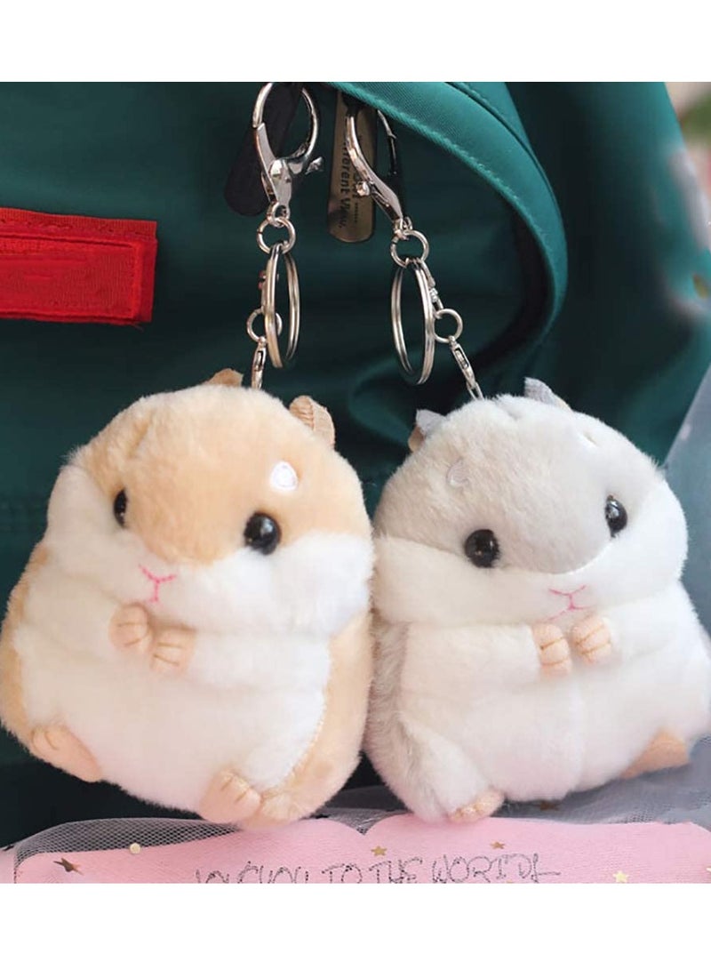 Bukela Plush Hamster Keychains Stuffed Animal Keyring Pendant Purse Backpack Handbag Charms 2 Pack  - Image 5