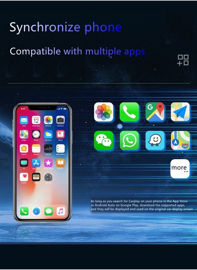 Wireless CarPlay Adapter , Plug and Play, No Latency, Converts Factory Wired to Wireless, Compatible with iPhone + and 2015+ Cars, Bluetooth 2.4GHz and Wi-Fi 2.4+5.8GHz