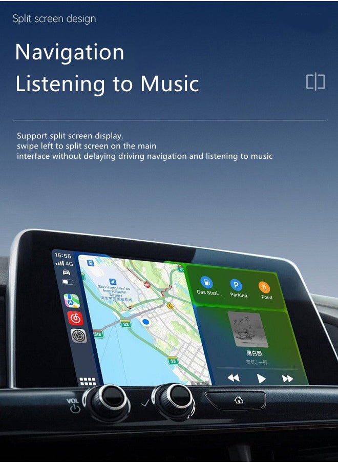 Wireless CarPlay Adapter , Plug and Play, No Latency, Converts Factory Wired to Wireless, Compatible with iPhone + and 2015+ Cars, Bluetooth 2.4GHz and Wi-Fi 2.4+5.8GHz
