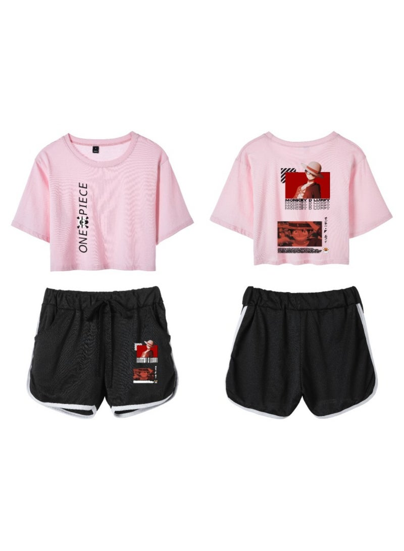 KUYING New One Piece Hip Hop Short Sleeve Five Cent Shorts Set  - Image 1