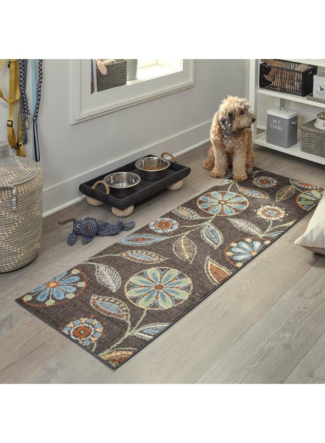 Maples Rugs سجادة مابلز روجز ريجى الزهرية غير قابلة للانزلاق لممر المدخل [صنع في الولايات المتحدة الأمريكية]، متعددة الألوان، 2 × 6 - Image 1