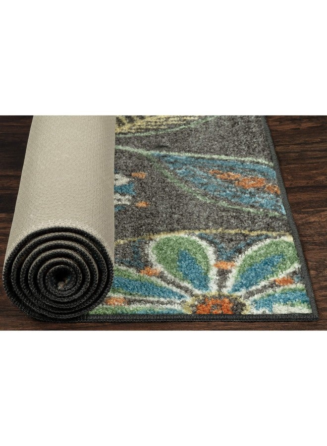 Maples Rugs سجادة مابلز روجز ريجى الزهرية غير قابلة للانزلاق لممر المدخل [صنع في الولايات المتحدة الأمريكية]، متعددة الألوان، 2 × 6 - Image 3