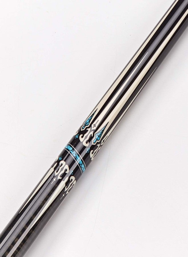Collapsar CXT020 Pool Cue with Soft Case,Black with Cream Points and Turquoise,Wrapless Dark Gray Curly Maple Handle, 58Inch Professional Pool Stick (Dark Gray Handle, 20 Ounce) - Image 5