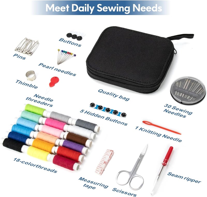 OKOMER Sewing Kit, Sewing Kit for Adults, Needle and Thread Kit, Travel Sewing Supplies,Small Mini, Basic, Beginner, Gifts for Women,Stocking Stuffers for Teen Girls,Christmas Gifts for Grandkids, (M) - Image 2
