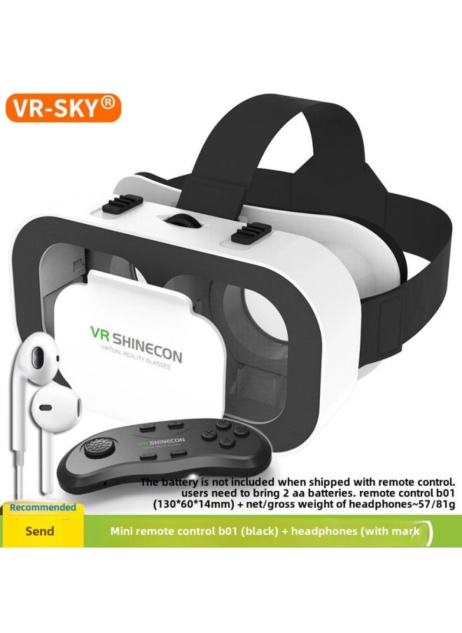 Generic Portable VR Headset Virtual Reality Glasses 3D Gaming Eyewear Lightweight Design For Mobile Devices Fashionable And Business Use-Color:5 Generation HD Version B01 Remote Control Headset  - Image 1