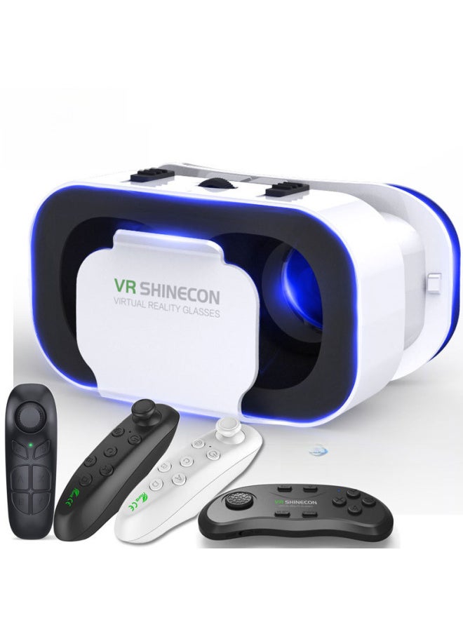 Generic Portable VR Headset Virtual Reality Glasses 3D Gaming Eyewear Lightweight Design For Mobile Devices Fashionable And Business Use-Color:5 Generation HD Version B01 Remote Control Headset  - Image 2