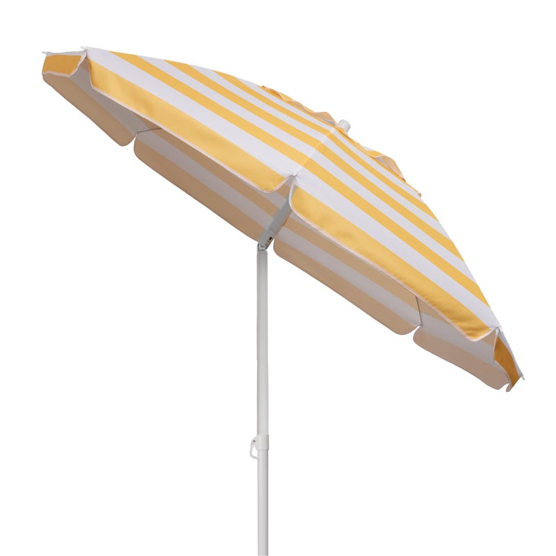 PICNIC TIME 5.5 Ft Portable Beach Umbrella, Lightweight UV Protection Sunshade with Tilt Pole & Carry Bag, Outdoor Canopy Umbrella for Beach, Sand, Pool, Patio, Camping, Travel, or Backyard Shade, (Yellow Cabana Stripe) - Image 3