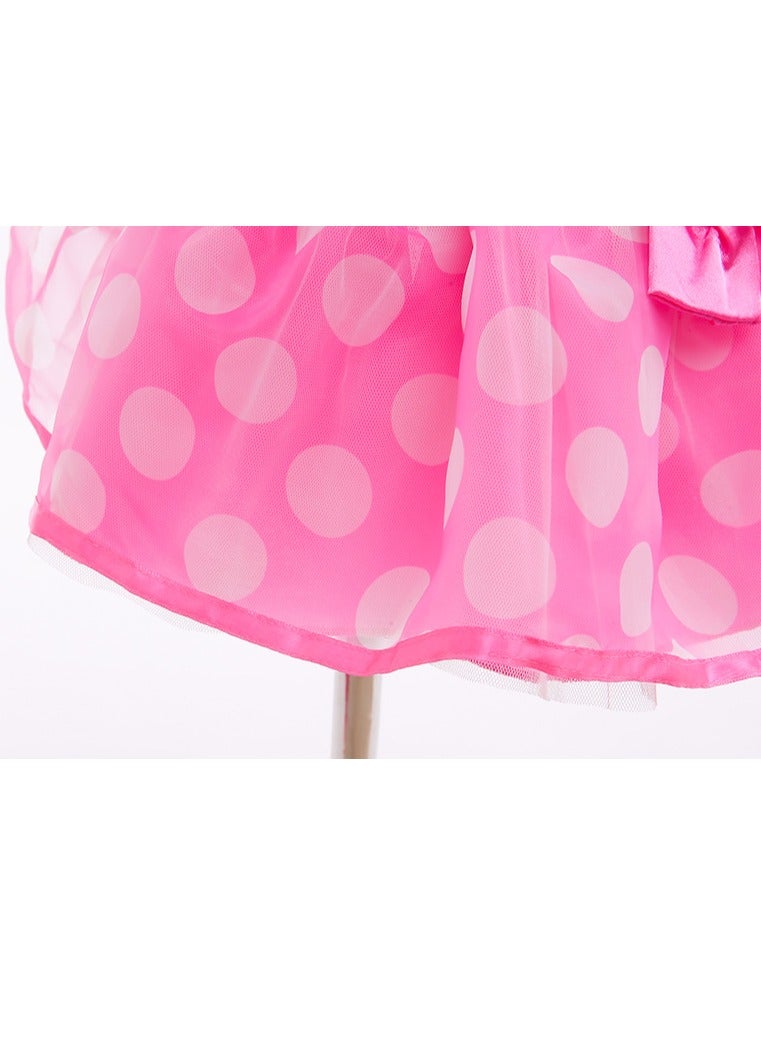 ميكي ميني طفل ثوب الزفاف ، فتاة رضيع لعب دور اللباس ، الوردي دوت ، الأميرة اللباس ، وشاح ، لطيف وحيوية ومريحة - Image 3