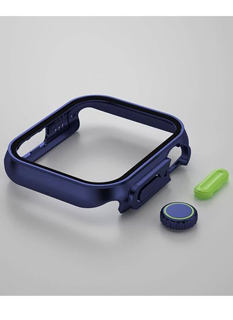 Protective Changer Case For Apple Watch 41mm Change To Ultra Apple Watch Style Cover With Crown PC Protective Case- Blue