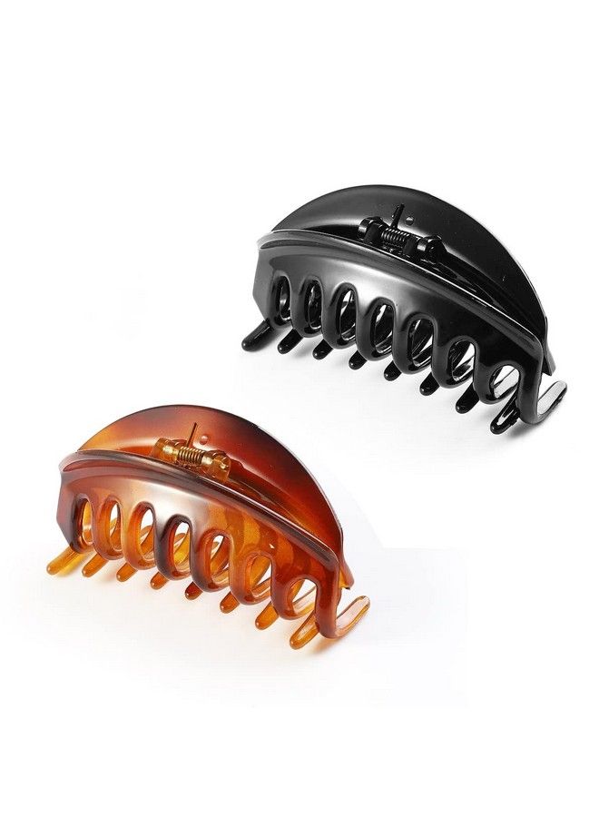 BIRDWARE Hair Clips Bigsize Black Color Imported Rubber Acrylic Material Stone Butterfly Hair Clips For Women (Pack Of 2 Pc) ; Hair Clutchers (Shell Black) - Image 5