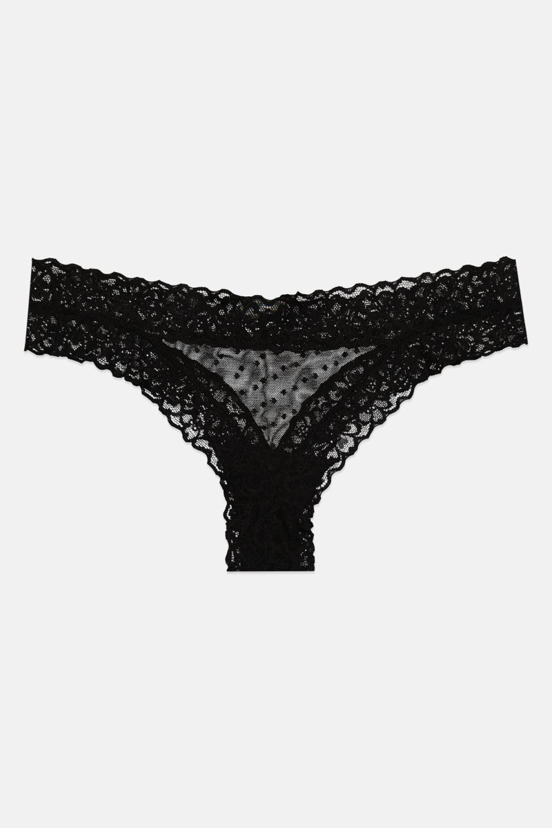 Aerie Women Textured Panty, Black  - Image 1