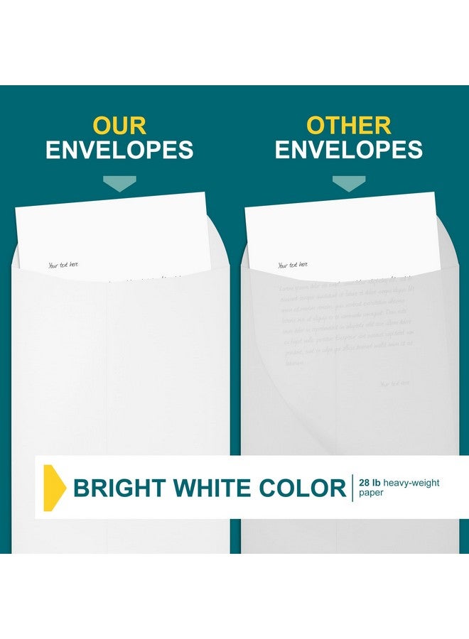 EnDoc 6X9 Mailing Envelopes - 500 Pack - Open End Envelopes Bulk For Catalogs, Presentations, Newsletters - Plain Envelopes 6X9 With Gummed Seal - Bright White 28Lb Heavyweight Paper - Image 5