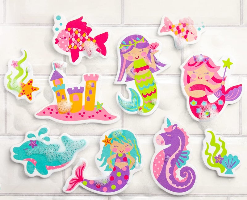 Stephen Joseph, Floating Foam Bath Character 10-Piece Toy Set, Mermaid - Image 3