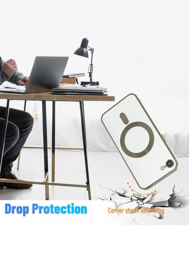 ELTRAZONE Apple iPhone 16e 5G 2025 MagSafe Compatible PU Clear Case – Luxury Plating Finish, Raised Lips for Camera Protection, Shockproof Transparent Cover with Slim Fit Design & Precise Cutouts Titanium Bronze - Image 5