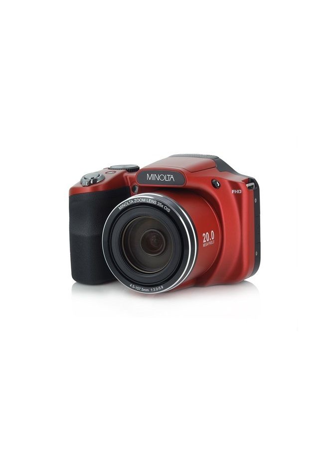 Minolta 20 Mega Pixels WiFiDigital Camera with 35x Optical Zoom & 1080p HD Video Optical with 3-Inch LCD, 4.8 x 3.4 x 3.2, Red (MN35Z-R) - Image 2