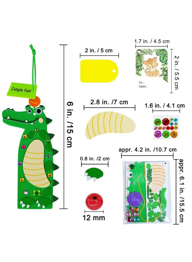 Winlyn 32 Sets Jungle Animal Crafts Kits DIY Jungle Safari Zoo Wild Animal Bookmarks Decorations Art Set Tiger Lion Zebra Foam Stickers for Kids Party Favors Classroom Activities Reading Rewards - Image 4