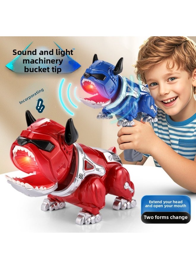 Acousto-optic Mechanical Bulldog Acousto-optic Dual-form Toy Gun Children's Deformation Gun Boy 3-6 Years Old Robot Dog-Color:Blue Press Mechanical Bulldog Sound And Light Dual Form-color Box  - Image 3
