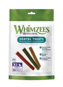 WHIMZEES WHIMZEES by Wellness Stix Natural Dental Chews for Dogs, Long Lasting Treats, Grain-Free, Freshens Breath, Extra Small Breed, 56 count  - Image 1