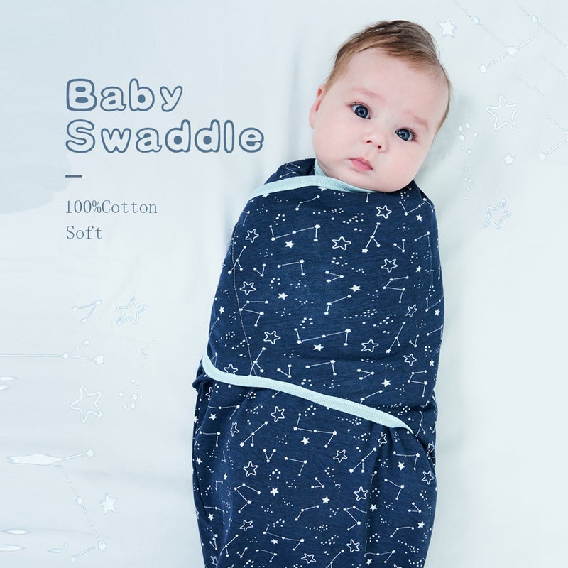 insular SU3007 3PCS Baby Swaddle Wrap Blanket Soft Cotton Infant Sleeping Blanket with Cute Ocean Ships Pattern for Newborn Baby Boys Girls - Image 5