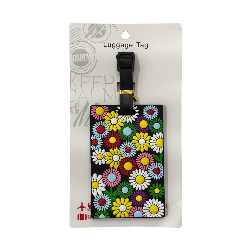 Eitheo Luggage Tags for Kids Luggage Tags with Name & Address Label | Silicone Luggage Tags for Suitcases, Tags for Travel Bags/School Bags Identification tag Colorful Multi (Flower) - Image 4