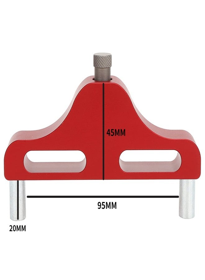 Walfront 95mm Center Scriber Line Scriber Aluminum Alloy Woodworking Marking Tool Marking Center Finder Tool Wood Scribe Marking Fits 10mm Thick Pen Blue/Red(Red) - Image 3
