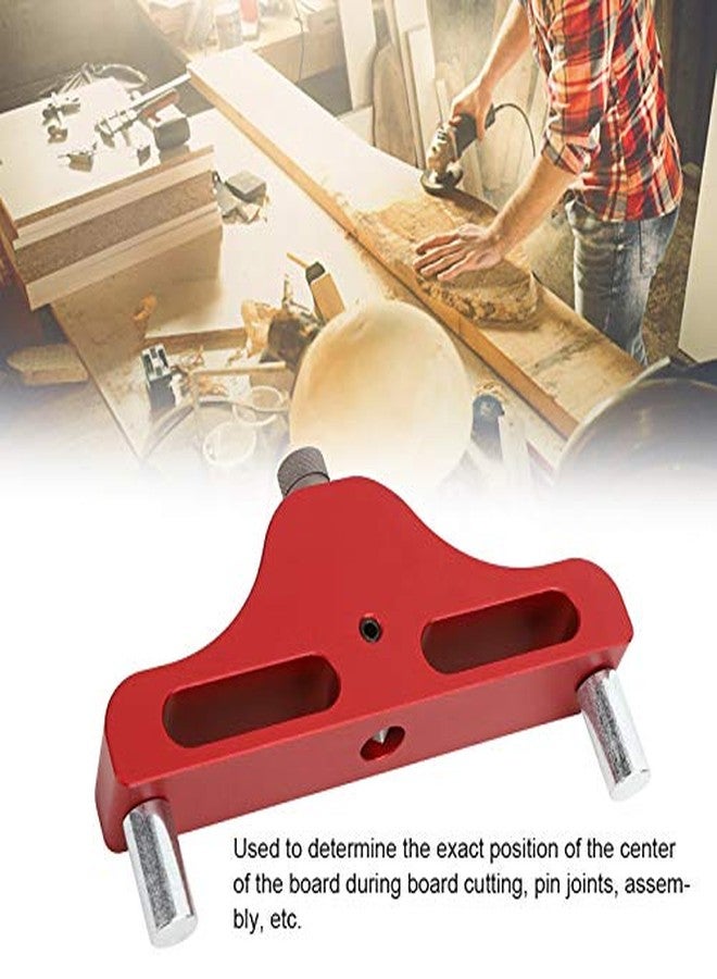 Walfront 95mm Center Scriber Line Scriber Aluminum Alloy Woodworking Marking Tool Marking Center Finder Tool Wood Scribe Marking Fits 10mm Thick Pen Blue/Red(Red) - Image 5