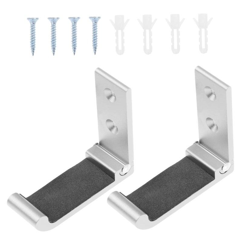 Silver Wall Mounted Folding Hooks Space Saving Kitchen Laundry Bedroom Sponge Padding - Image 2