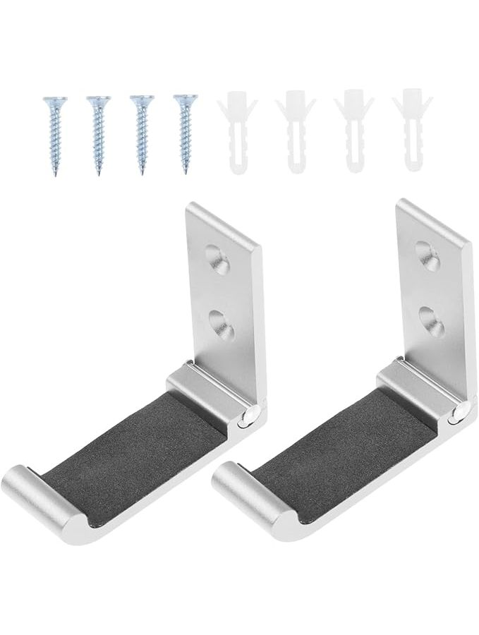 Silver Wall Mounted Folding Hooks Space Saving Kitchen Laundry Bedroom Sponge Padding - Image 1