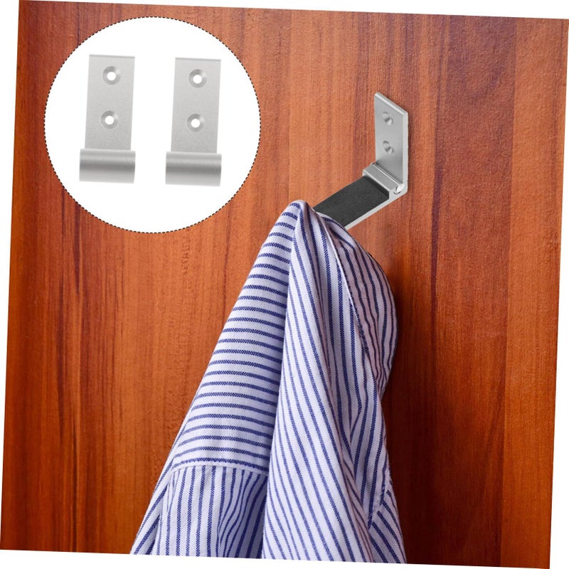 Silver Wall Mounted Folding Hooks Space Saving Kitchen Laundry Bedroom Sponge Padding - Image 5
