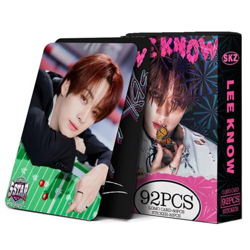 KPOPBP Stray Kids Photocards 60 PCS SKZ Rock Star Album Photo Cards with 32 PCS Stickers KPOP Gift Lomo Cards Merch for SKZ Boys and Girls (Lee Know) - Image 1