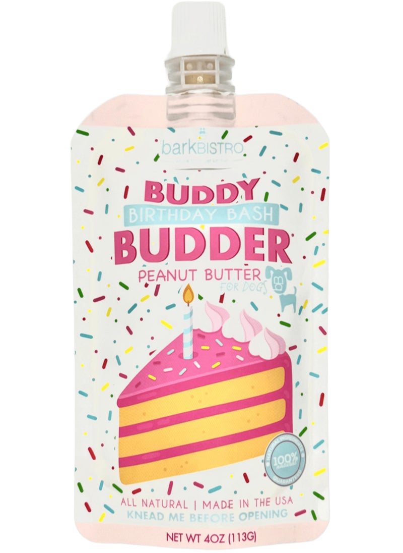 Bark Bistro - Buddy Budder Squeeze – All-Natural Dog Peanut Butter, Made in USA, [113g | 4oz] 🐶 - Image 1