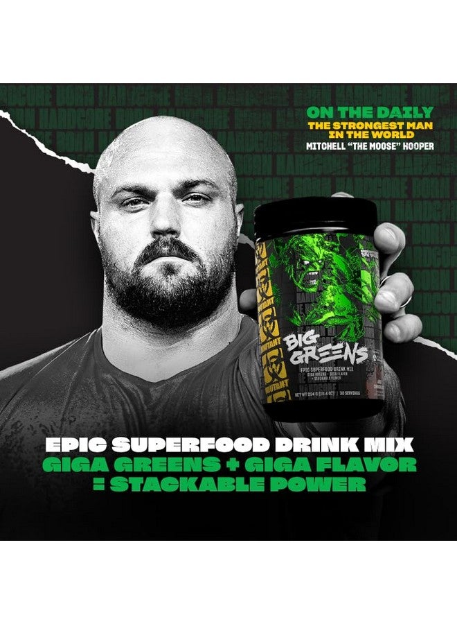 Mutant مكمل ميوتانت بيغ غرينز | مكمل أخضر | أكثر من 40 نوع من الأطعمة الخارقة من الأرض والبحر - الأخضر، الأحمر، مضادات الأكسدة، المغذيات النباتية، 1000 ملغ سبيرولينا - مزيج من البروبيوتيك والبريبيوتيك | 30 حصة - فقط شوكولاتة - Image 2