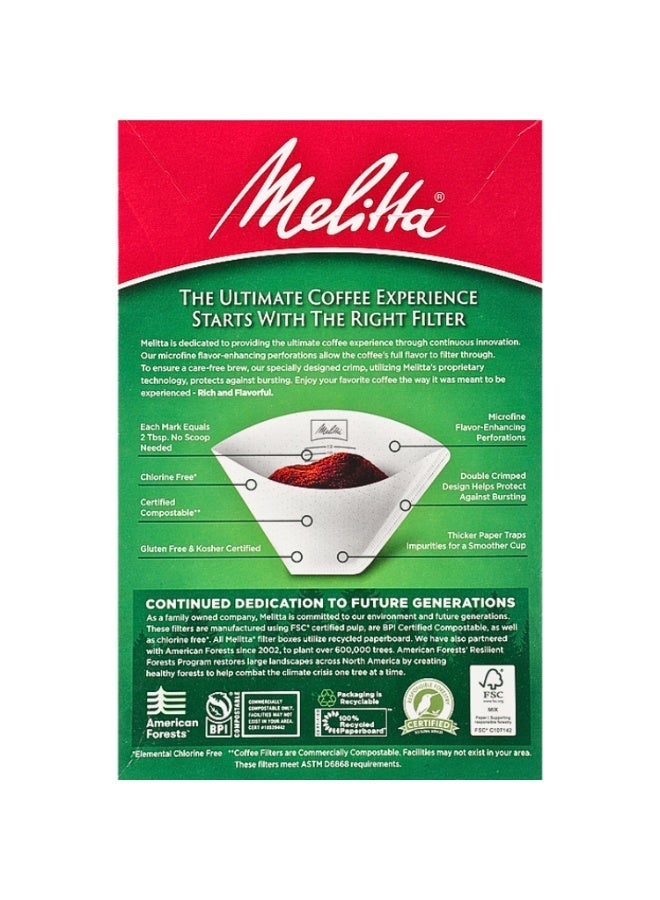 ميليتا فلتر قهوة ورقي أبيض للاستعمال مرة واحدة عدد 40 قطعة بشكل مخروطي أصلي - Image 2