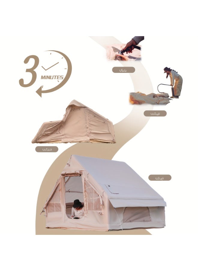 MUMO Upgraded Waterproof Inflatable Camping Tent, No Assembly Required. Luxury Camping Tent, Oxford Fabric Inflatable Camping Tent with Manual Pump. - Image 3