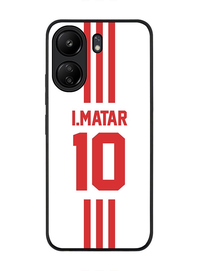 Stylizedd Rugged Black Edge Case for Xiaomi Redmi 13C 4G, Slim fit Flexible Case Cover - Football Team - UAE, Player Name - I.Matar - Image 1
