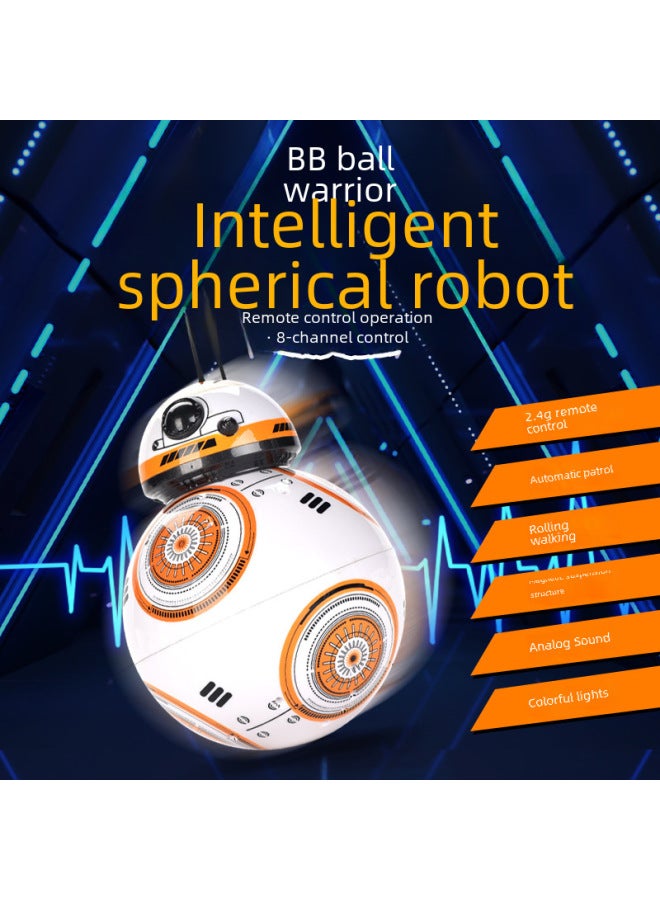 Star Wars Bb8 Force Intelligent Remote Control Robot Toy Dancing Rotating Light Music Interactive Sensory Play-Color:White - Image 3