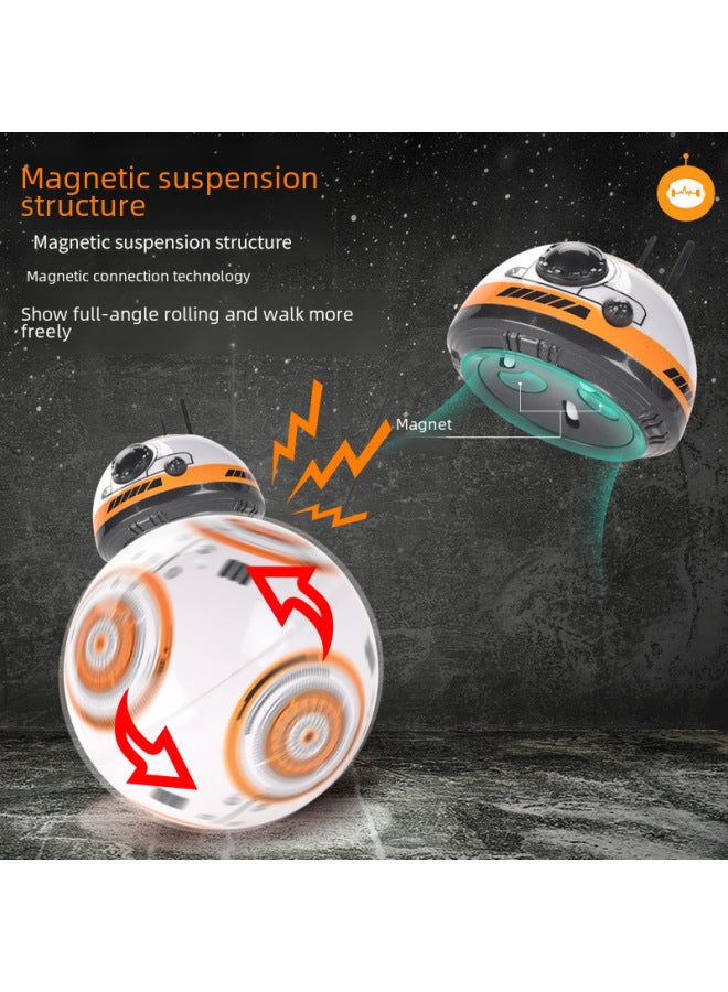 Star Wars Bb8 Force Intelligent Remote Control Robot Toy Dancing Rotating Light Music Interactive Sensory Play-Color:White - Image 5