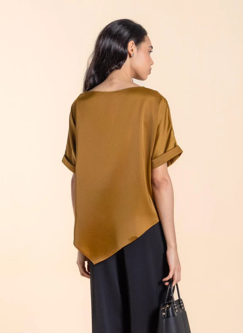SHAPES DRAPED SATIN TOP