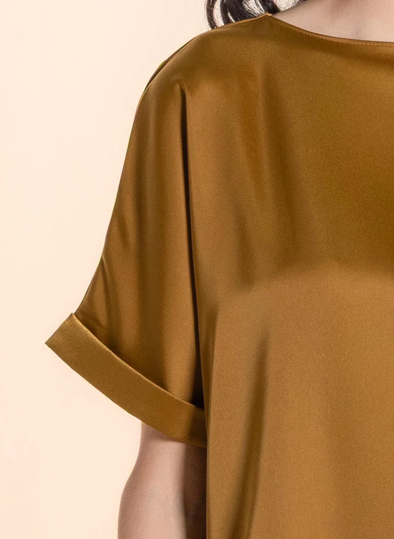 SHAPES DRAPED SATIN TOP